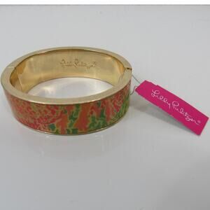 NWT Lilly Pulitzer Boca BG Lets Cha Cha Magnetic Bracelet Pink Green Gold Tropic